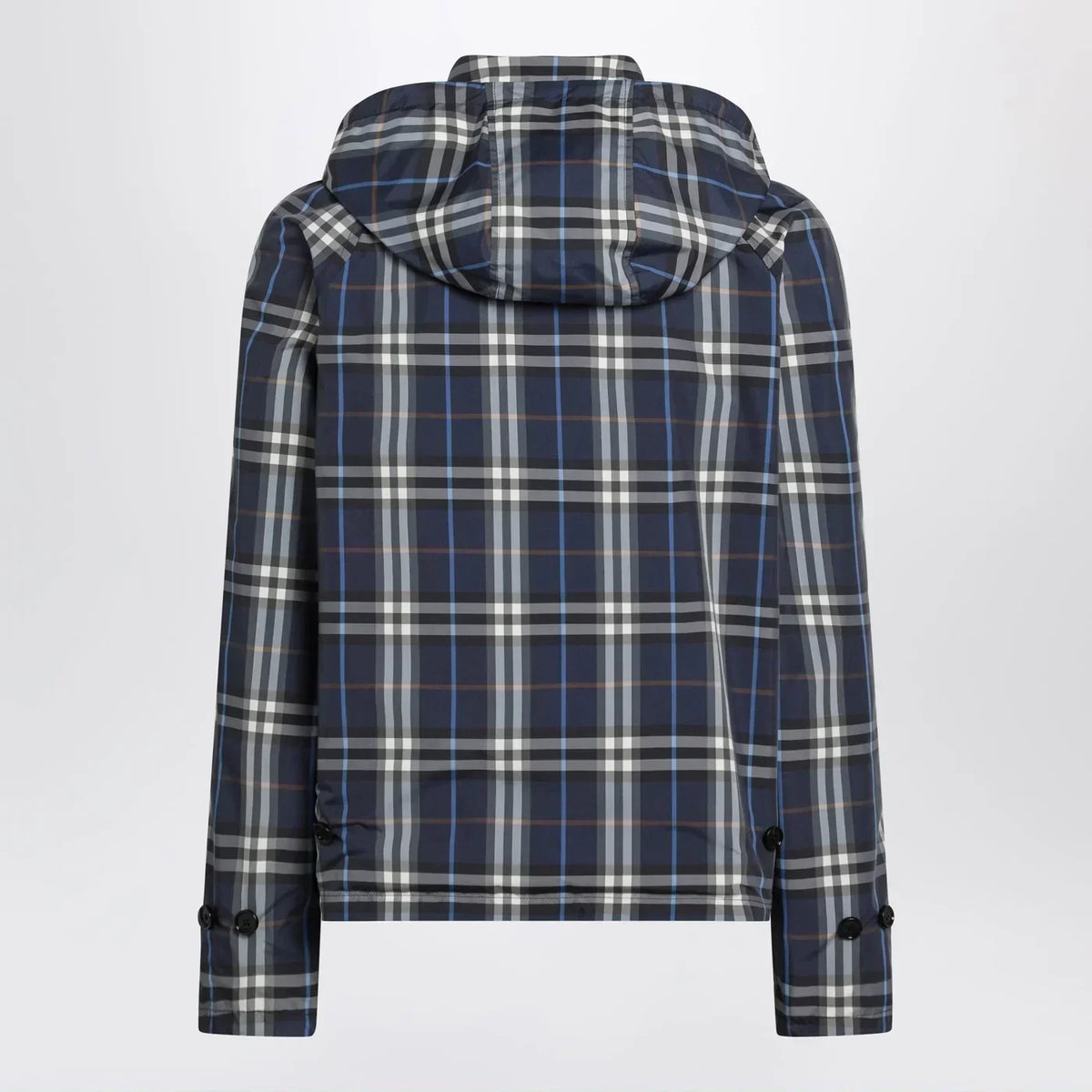 Burberry - Blue reversible cotton jacket with Check pattern